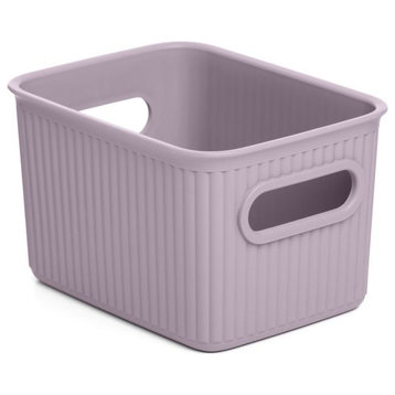 Superio Ribbed Storage Bin, Plastic Storage Basket, Lilac, 1.5 L