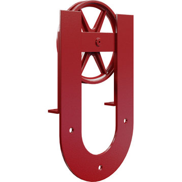 Premium Wagon Wheel Horseshoe Roller Hanger/Bolts for Barn Door, Regal Red
