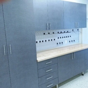 Pewter Cabinets with Omni Track Workbench