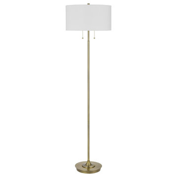 Kendal 2 Light Floor Lamp, Antique Brass