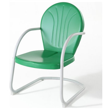 Crosley Furniture Griffith Metal Patio Chair in Grasshopper Green