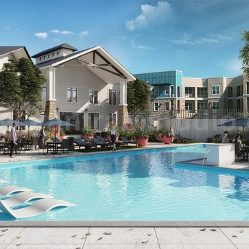 Pool View of 3D Architectural Visualisation by 3D Animation Studio, Canada