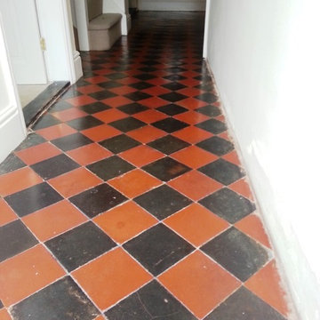Black and Red Quarry Tiled Ffloor Restored in Riseley