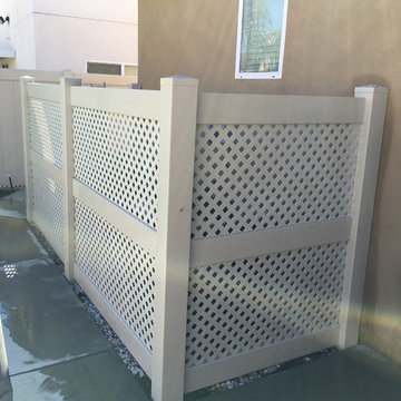 Vinyl Fence pool equipment enclosure