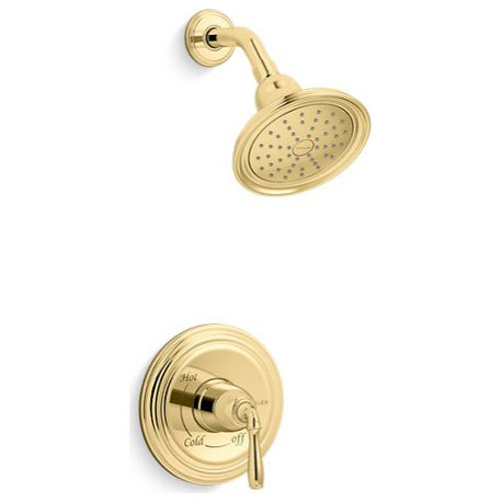 Kohler Devonshire Rite-Temp 1.75 gpm Shower Trim, Showerhead, Polished Brass