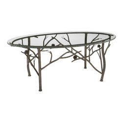 Rustic Pine Oval Coffee Table by Stone County Ironworks - Coffee Tables