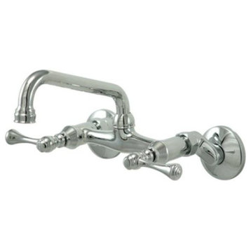 Polished Chrome Magellan Twin Handle Wall Mount Kitchen Faucet KS313C