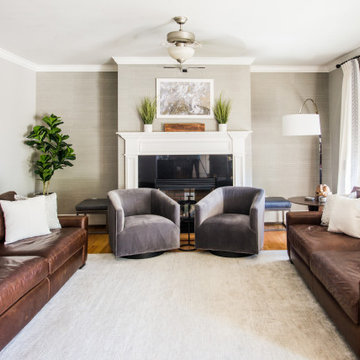Living Room Makeover with Gorgeous Grasscloth