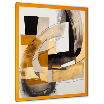 Glam Art Deco Abstract IV Framed Print, 12x20, Gold