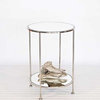 Worlds Away Chico Small 2 Tier Nickel Plate Side Table, Mirror Top