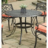 Bowery Hill Traditional Brown Aluminum Outdoor Dining Table
