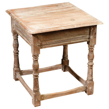 Single Drawer Square End Table