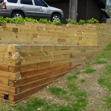 Treated landscape tie wall