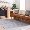 Modern AWSR Handmade Light Gray High Low Viscose Doormat Rug | 3' x 5'