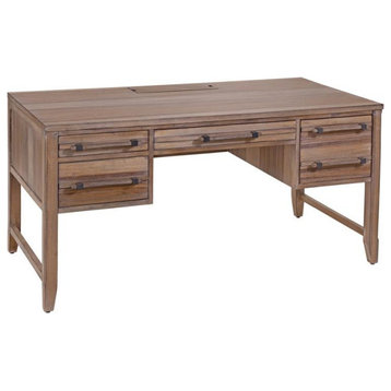 American Woodcrafters Aurora Weathered Gray 60-inch Wood Storage Desk