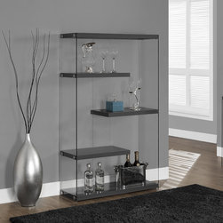 Vegas Wide Open Concept Bookcases | Grey | modGSI - Bookcases