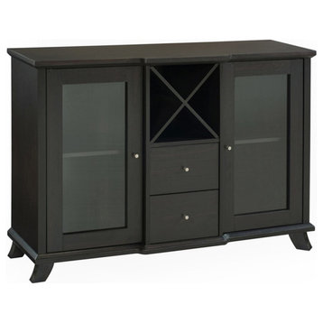 Furniture of America Anglex Wood Buffet with Wine Rack in Cappuccino