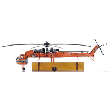 Aerial Crane Lifting Helicopter Iron Vintage Model