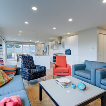 Alki Kitchen, Living Room, & Deck