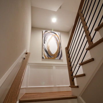 Project #83 | U-Shaped Staircase with Horizontal Black Rod Railing