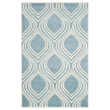 Safavieh Chatham Collection CHT758 Rug, Blue/Ivory, 4'x6'