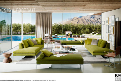 Inspiration for a modern living room remodel in Montreal