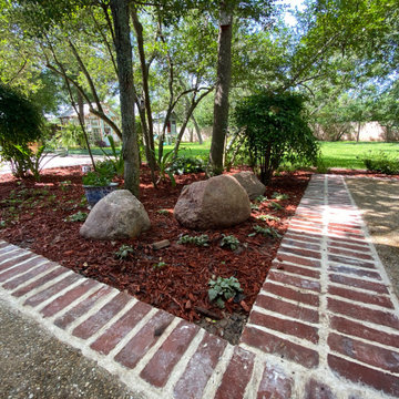 Brick Outlining Concrete Patio