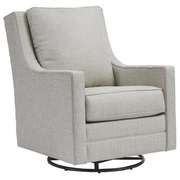 Bowery Hill Contemporary Swivel Glider Accent Chair in Frost