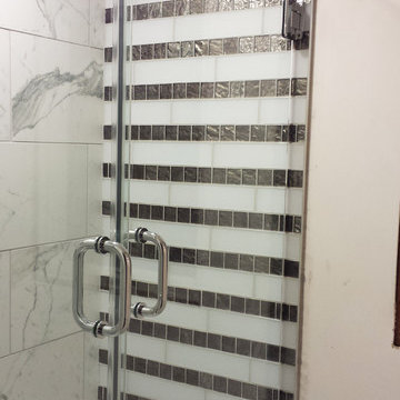Platinum Metallic Glass Tile Shower Accent Tile