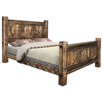 Big Sky Collection Rugged Sawn Panel Bed, Full, Provincial Stain