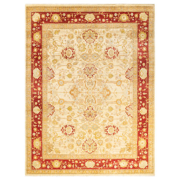 Pluto, One-of-a-Kind Hand-Knotted Area Rug, Ivory, 7'10"x10'7"