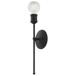Livex Lighting - Livex Lighting Lansdale 1 Light Black ADA Single Sconce - Simplicity and attention to detail are the key elements of the Lansdale collection.  The dimensional form, exposed bulbs and combination of finishes adds a playful mood to a contemporary or urban interior. This single-light sconce design gives a new face to a bedroom, hallway or a bathroom vanity.  It is shown in a black finish.