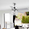 Kristie 52" 3-Light Crystal Glam LED Ceiling Fan With Remote, Chrome
