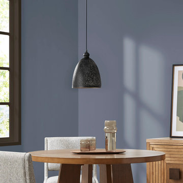 INK+IVY Arbios Metal Perforated Pendant, Matte Black
