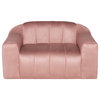 Coraline Occasional Chair, Microsuede Modern Fabric Armchair, Petal