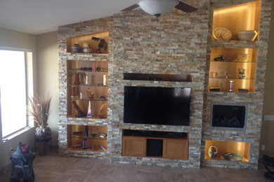 Living room - rustic living room idea in Phoenix