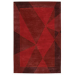 Chandra Rugs - Daisa Hand-Tufted Contemporary Rug, Rectangular Red/Burgundy 5'x7'6" - Chandra Rugs Daisa Hand-tufted Contemporary Rug Rectangular Red/Burgundy 5'x7'6"