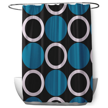 70"Wx73"L Mod Circles Shower Curtain, Unreal Teal