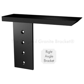 Black Countertop Support Bracket Cabinet Side Wall Bracket, 20", Left Angle