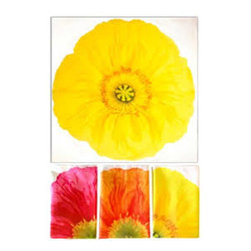 Floral Art Dinner Napkin - Poppy Yellow - Napkins