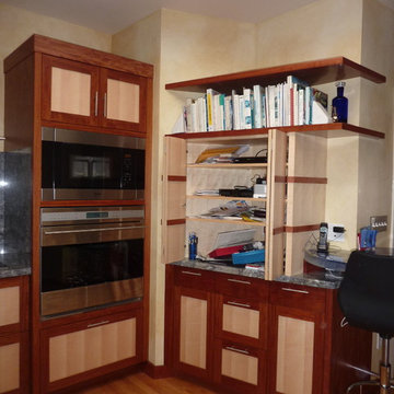 Contrasting Wood Cabinets make the Kitchen