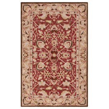 Safavieh Antiquity Collection AT65Q Rug, Red/Beige, 5' x 8'