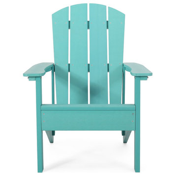 Anastasija Outdoor Faux Wood Adirondack Chair, Teal