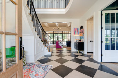 Example of a transitional entryway design in Oklahoma City