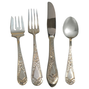 Kirk Stieff Sterling Silver Betsy Patterson Engraved 4-Piece Place Setting
