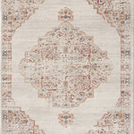 ABANI - Abani Babylon Vintage Inspired Rug, Ivory Medallion, 4'x6' - Adorn your space with a timeless decor element. This vintage-styled beige and ivory rug is crafted with charming traditional motifs and intricate eastern patterns. The colors blend in perfectly with both dark and light designs and are perfect for the living room area and even better in the study. These colours and designs are exclusively chosen to add an elegant, yet sophisticated vibe to your decor. It is designed to blend in seamlessly with all kinds of themes. Add a dash of the classics with a rug that brings your space together.