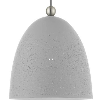 Livex Lighting 49109 Arlington 1 Light 12"W Pendant - Nordic Gray with Brushed