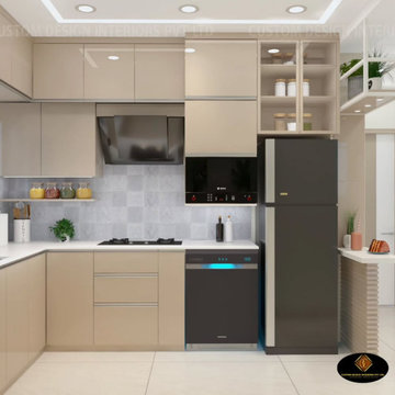 Modern Kitchen Elegance — Designed & Executed by Custom Design Interiors Pvt. Lt