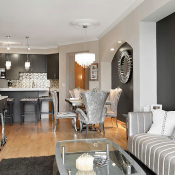 Minneapolis urban city condo living area with bling
