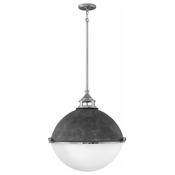 3 Light Large Orb Chandelier in Traditional-Industrial Style - 22 Inches Wide